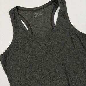 Eddie Bauer Womens 2XL Gray Heathered Racerback Activewear Tank Top V-Neck